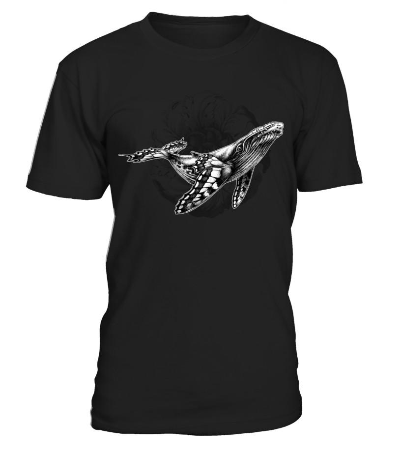 Butterfly Whale T Shirts C-Pvxeq