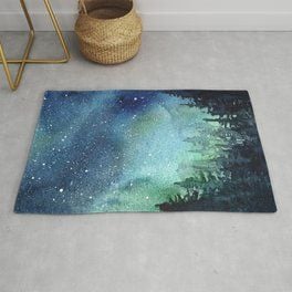 Galaxy Watercolor Space Night Sky Nebula Painting Aurora Rug TTVNZDZ DNNTVN