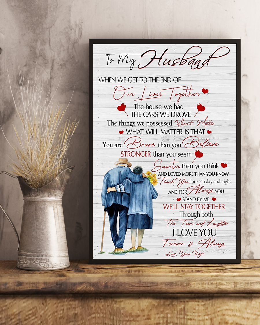 Old Couple, Love You Forever And Always Vertical Canvas And Poster – Gift For Husband – Valentine Gift | Wall Decor Visual Art