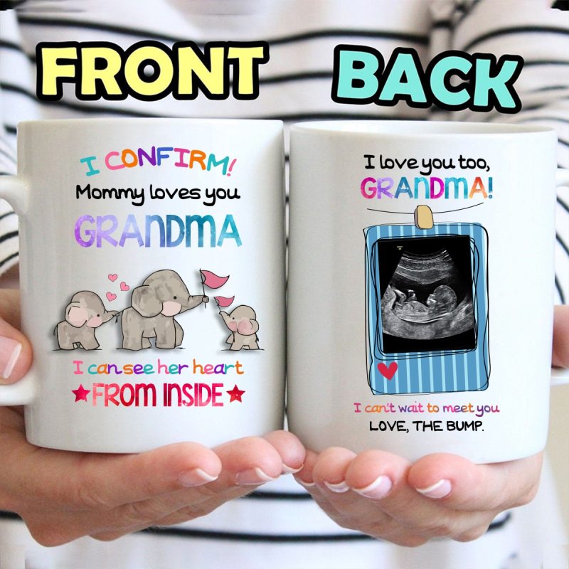 Personalized Grandma Mommy Loves You Ultrasound Mug Mother’S Day Gift For Grandma To Be