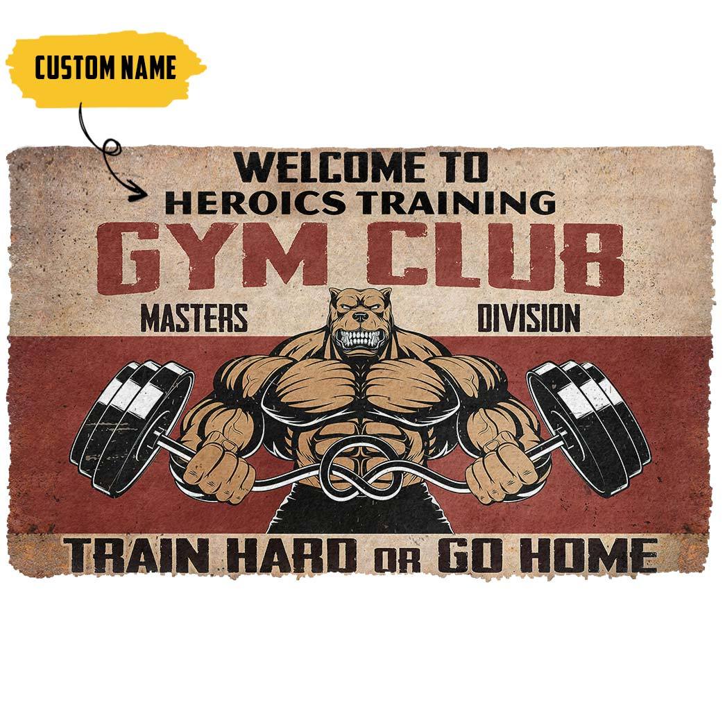 Gearhumans 3D Welcome To Gym Club Custom Name Doormat