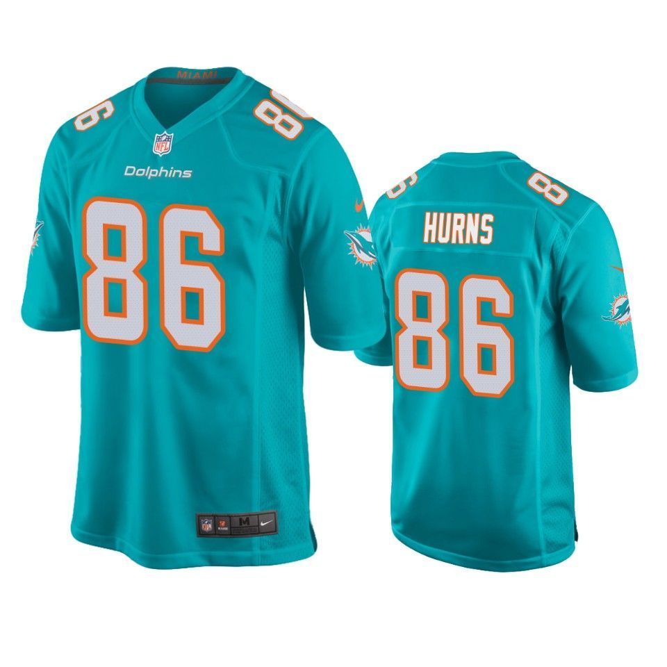 Dolphins Allen Hurns Game Aqua Mens Jersey