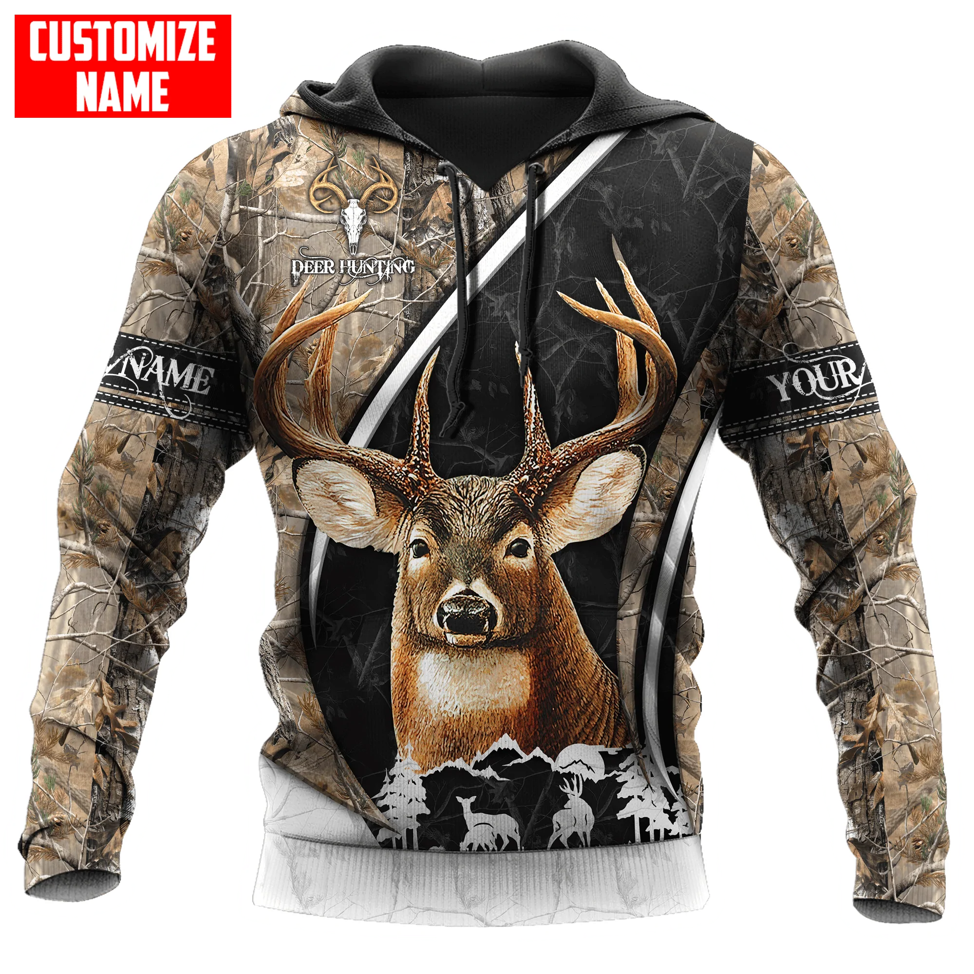 Custom Name Deer Hunting Hoodie Adults, Hunting Hoodie For Him Her