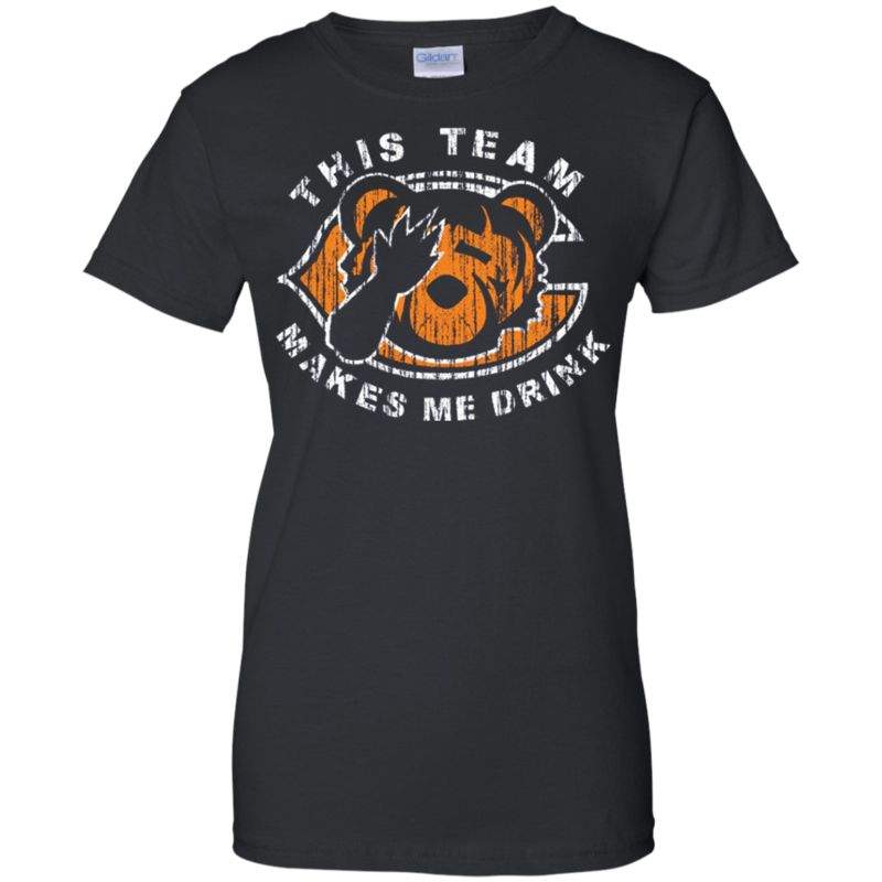 Check Out This Awesome Chicago Bears T-shirt This Team Makes Me Drink Funny Football Jersey L