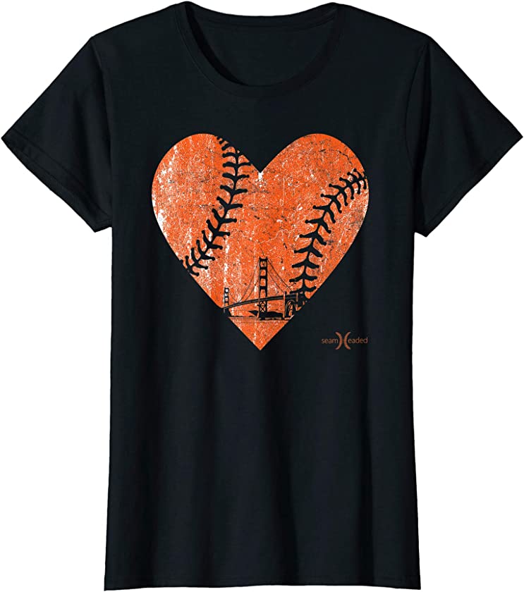 Vintage San Francisco Baseball Heart T-Shirt