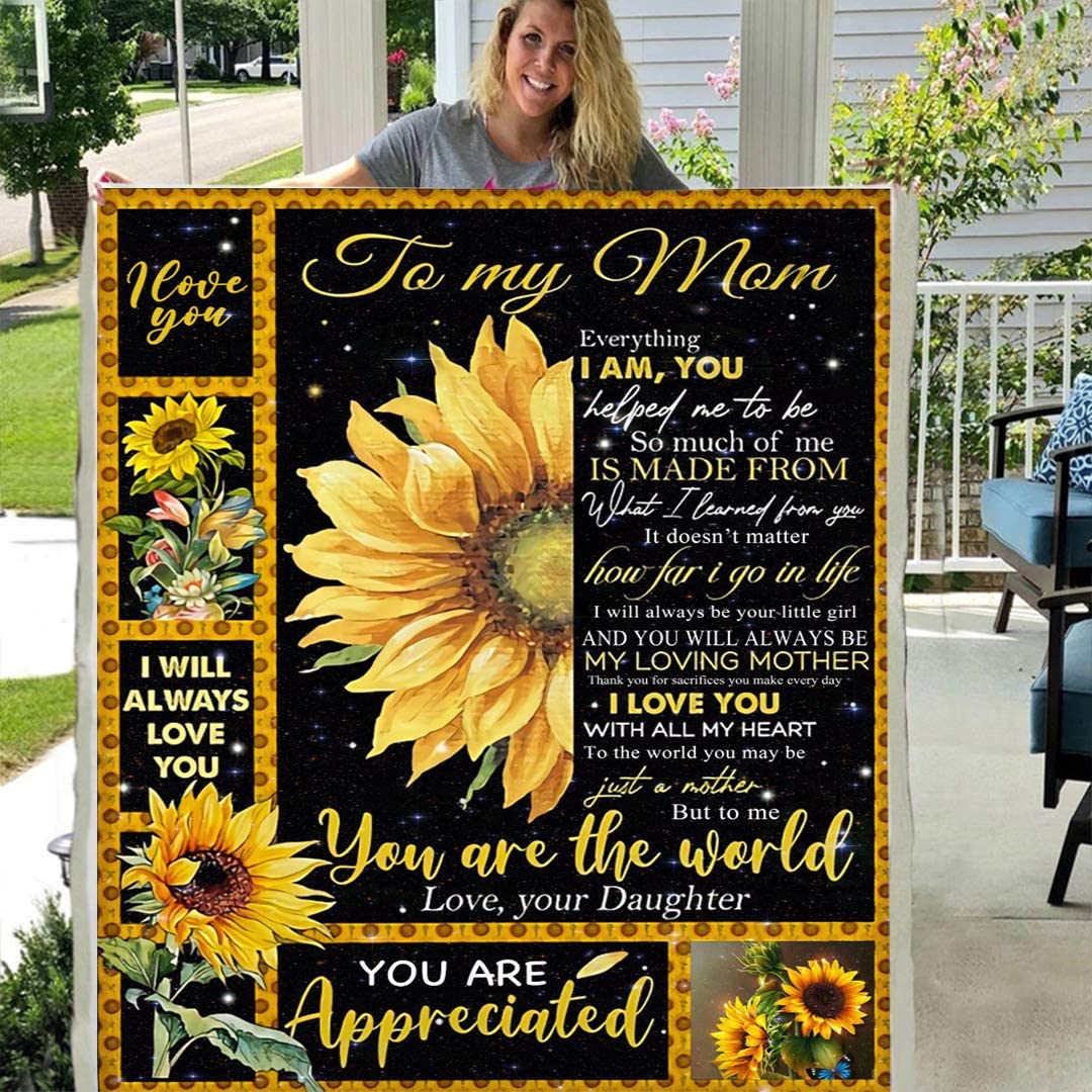 To my mom you are appreciated personalized custom 3d custom fleece photo blanket fan gift