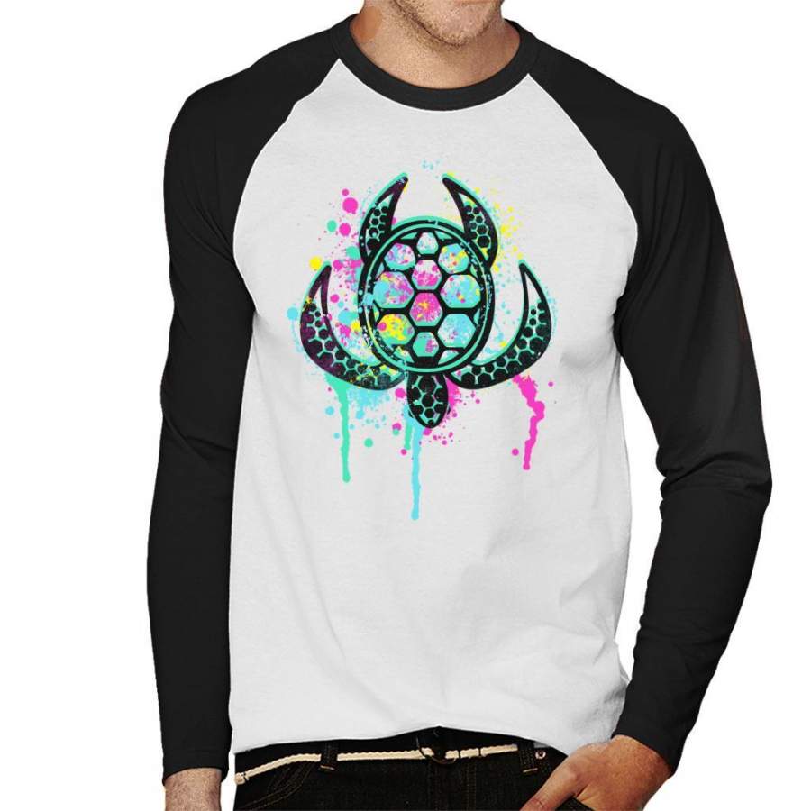 Turtle Soul Paint Splatter Men’s Baseball Long Sleeved T-Shirt