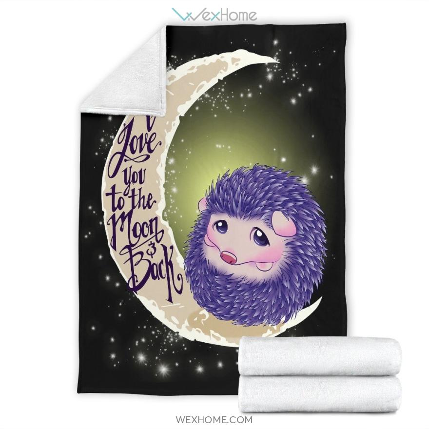 Love You To The Moon And Back Hedgehog Premium Blanket Hedgehog Lovers Blanket