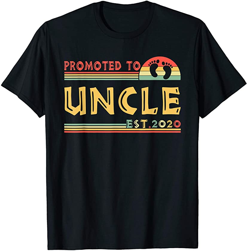 Vintage Promoted To Uncle Est 2020 Christmas T-Shirt Gift