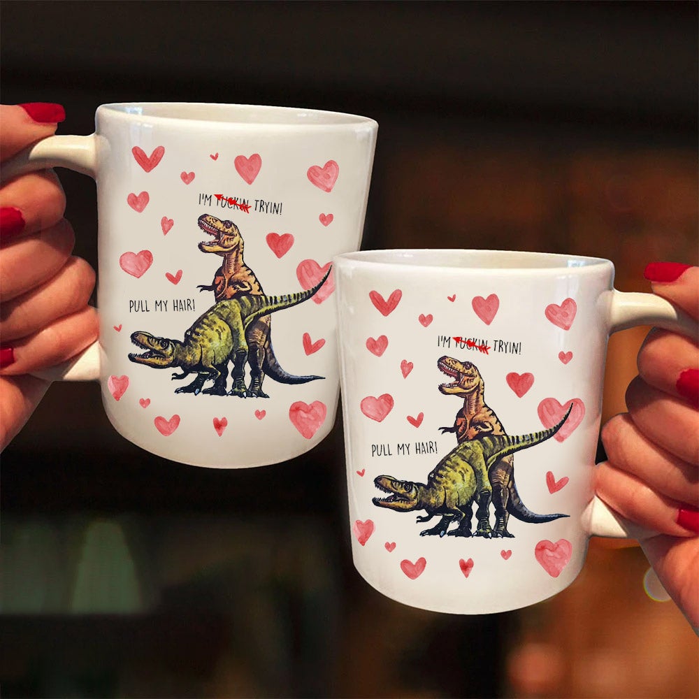 Personalized T-Rex Funny Couple Mug Couple T-Rex Valentines Mug