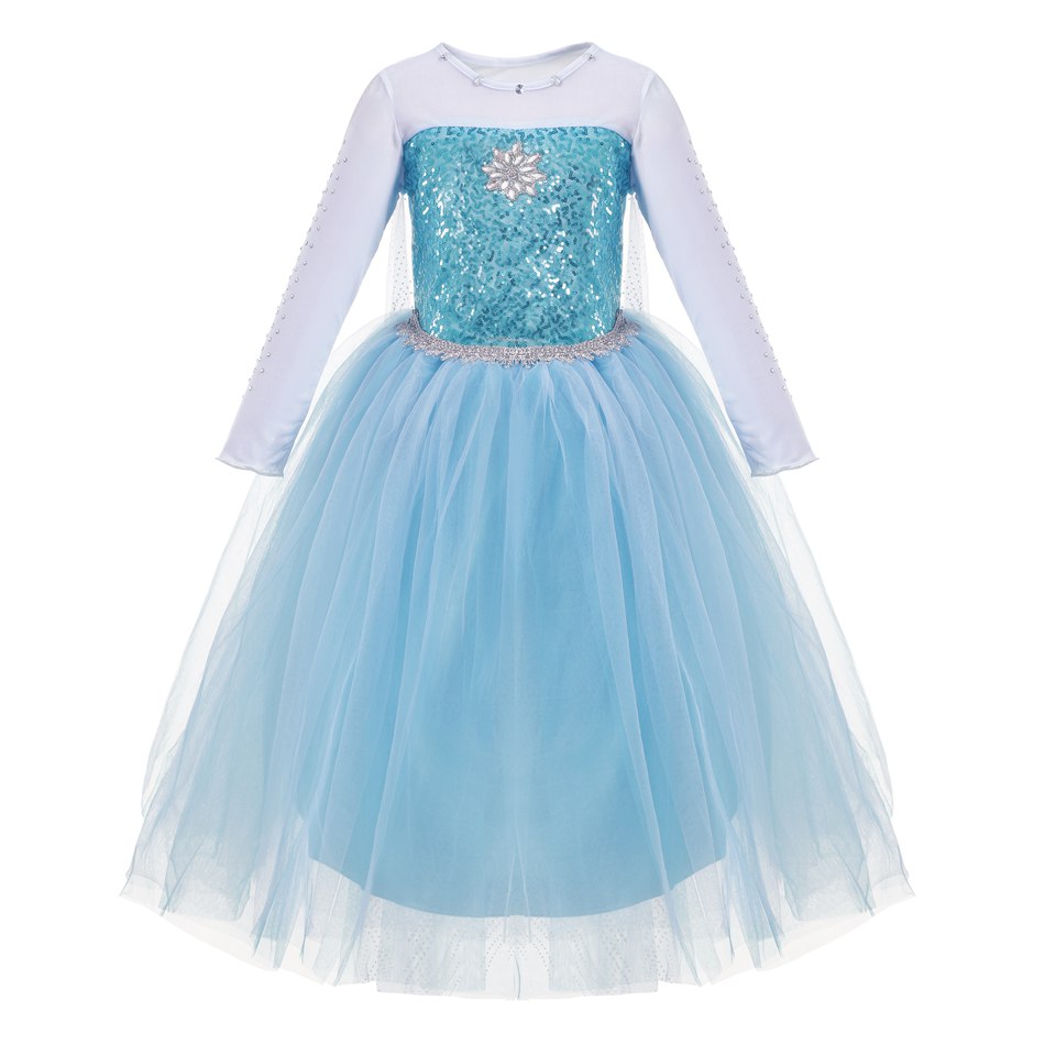 Snow Cosplay Dress Robe Princess Costume Carnival Christmas Clothes Children Dress up Kids Dresses for Girls Clothing Size 2-10Y alx