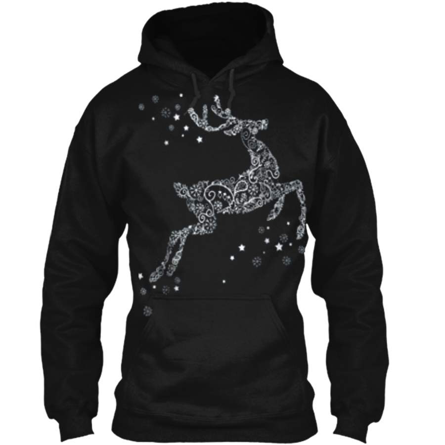 Silver Christmas Holiday Reindeer Decorative Fashion Pullover Hoodie Christmas Gift Ideas