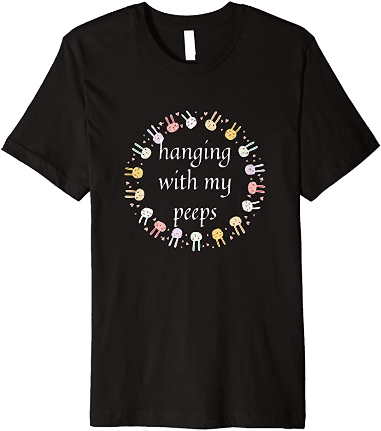 Colorful Bunnies Hanging With My Peeps Cute Rabbit Animal Premium T-Shirt