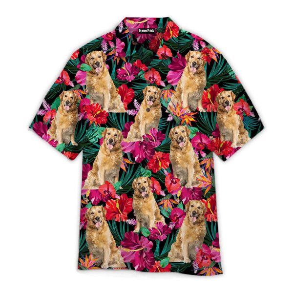 Golden Retriever Palm Tree Island Hawaii Shirt For Men Women Ha68607