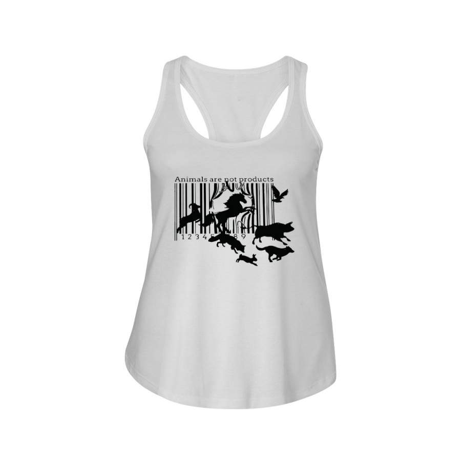 Vegan Animals Are Not Products Ladies Flowy Tank