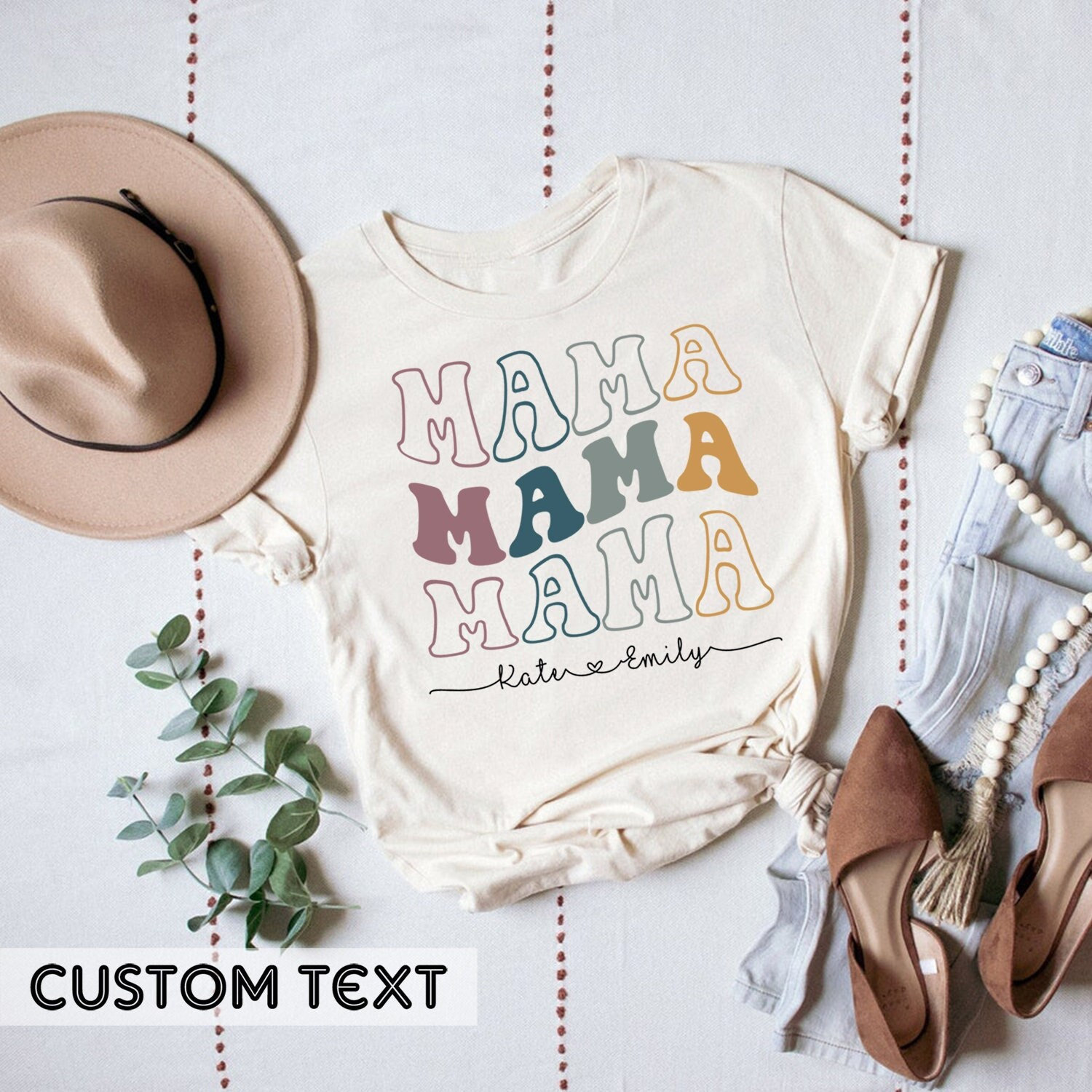 Custom Mom Shirt With Kids Names, Mothers Day Gift, Mama Shirt, Custom Kid's Names Mom Shirt, Shirt For Mom, Mom Birthday Gift, Gift For Mom - Alwaysky Store Design For Mom 2024