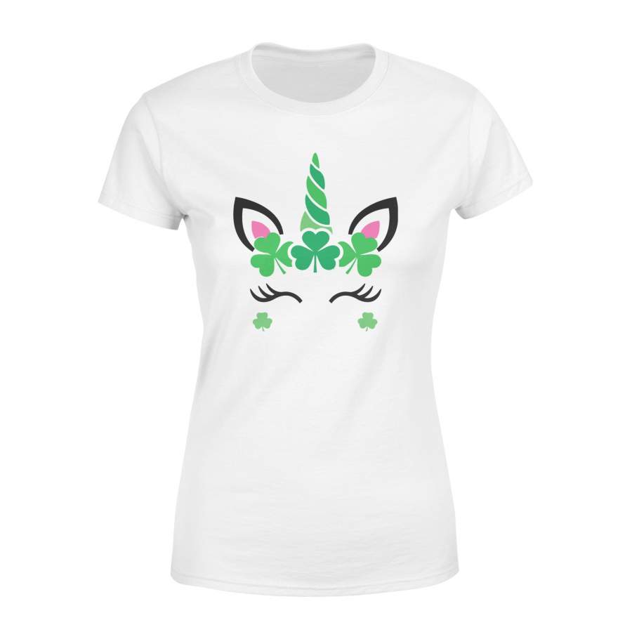 Kids Clover Unicorn St Patrick’s Day Girls Unicorn Women’s T-shirt