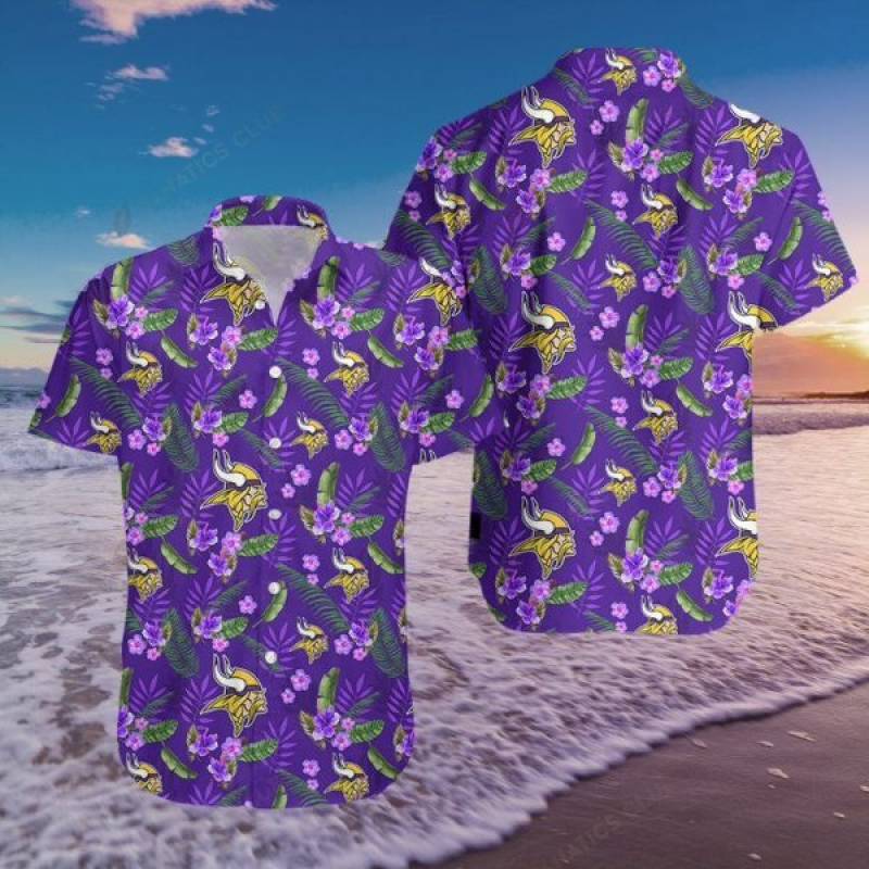 Minnesota Vikings Flower Hawaii 3D Shirt With Shorts MNVK3D02180620