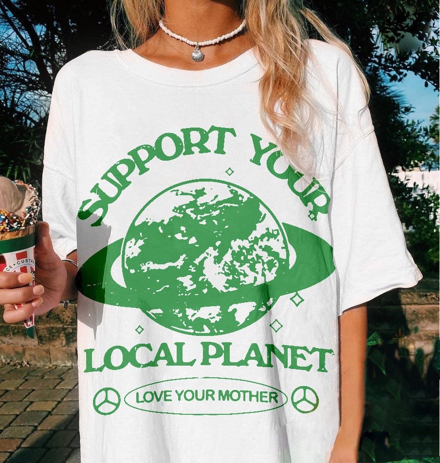 Aesthetic Summer T shirt, Retro Graphic Tee, Local Planet Aesthetic tshirt, Tumblr tshirt, Trendy Oversized, Vsco girl, Summer Surf tee