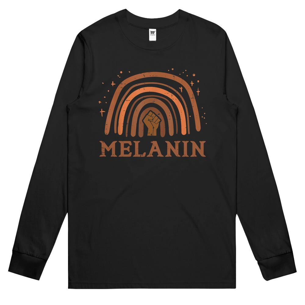 Melanin Rainbow Black History African American Pride Women Long Sleeve T Shirts