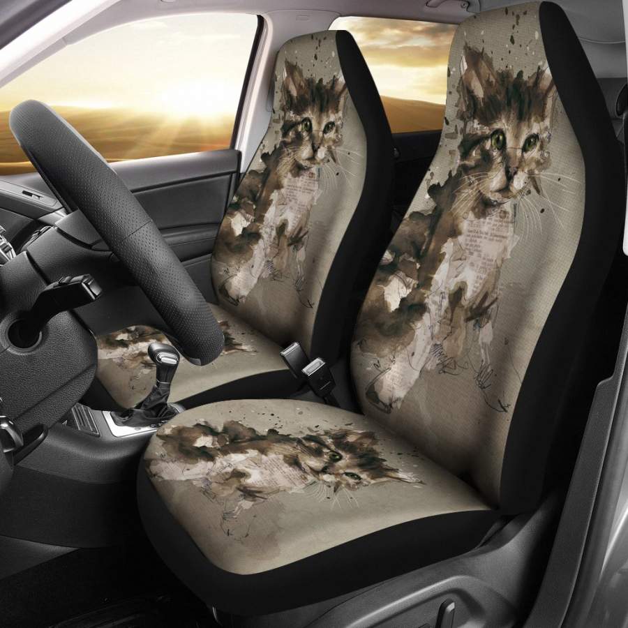 Cute Kitten Art Car Seat Cover