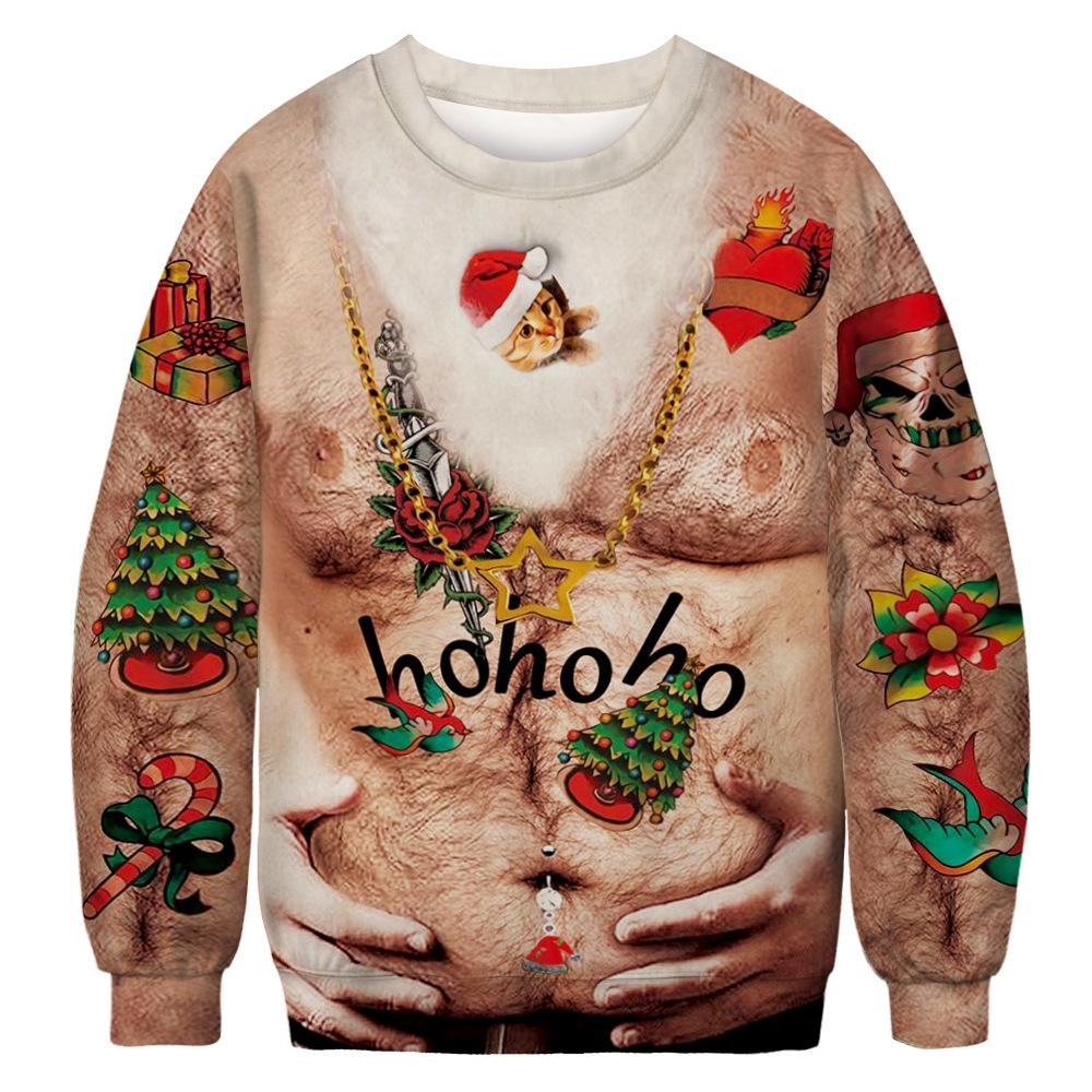 Chest Hair Belly Ugly Christmas Sweater | For Men & Women | Adult | Us6260