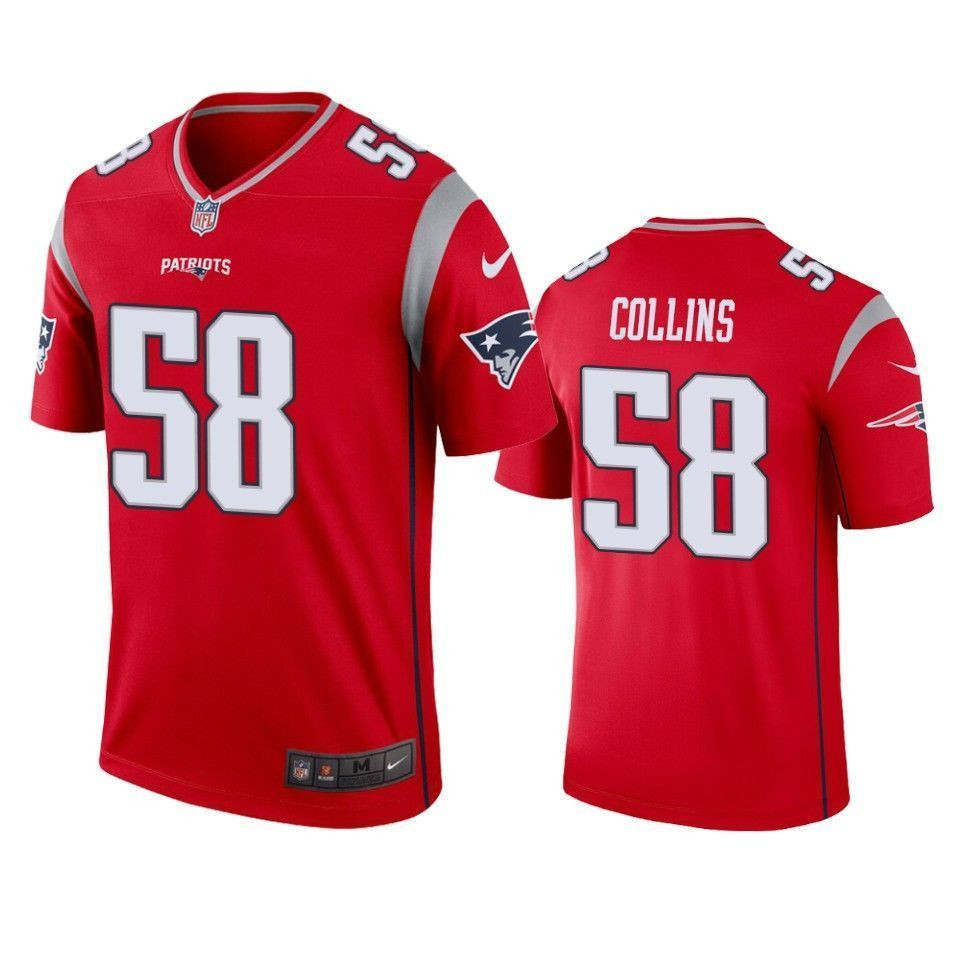 New England Patriots Jamie Collins Red Inverted Legend 3D Jersey