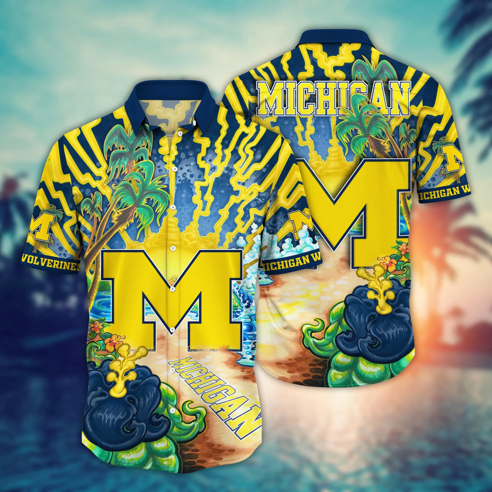 Michigan Wolverines NCCA Hawaiian Shirt Festivalstime Aloha Shirt