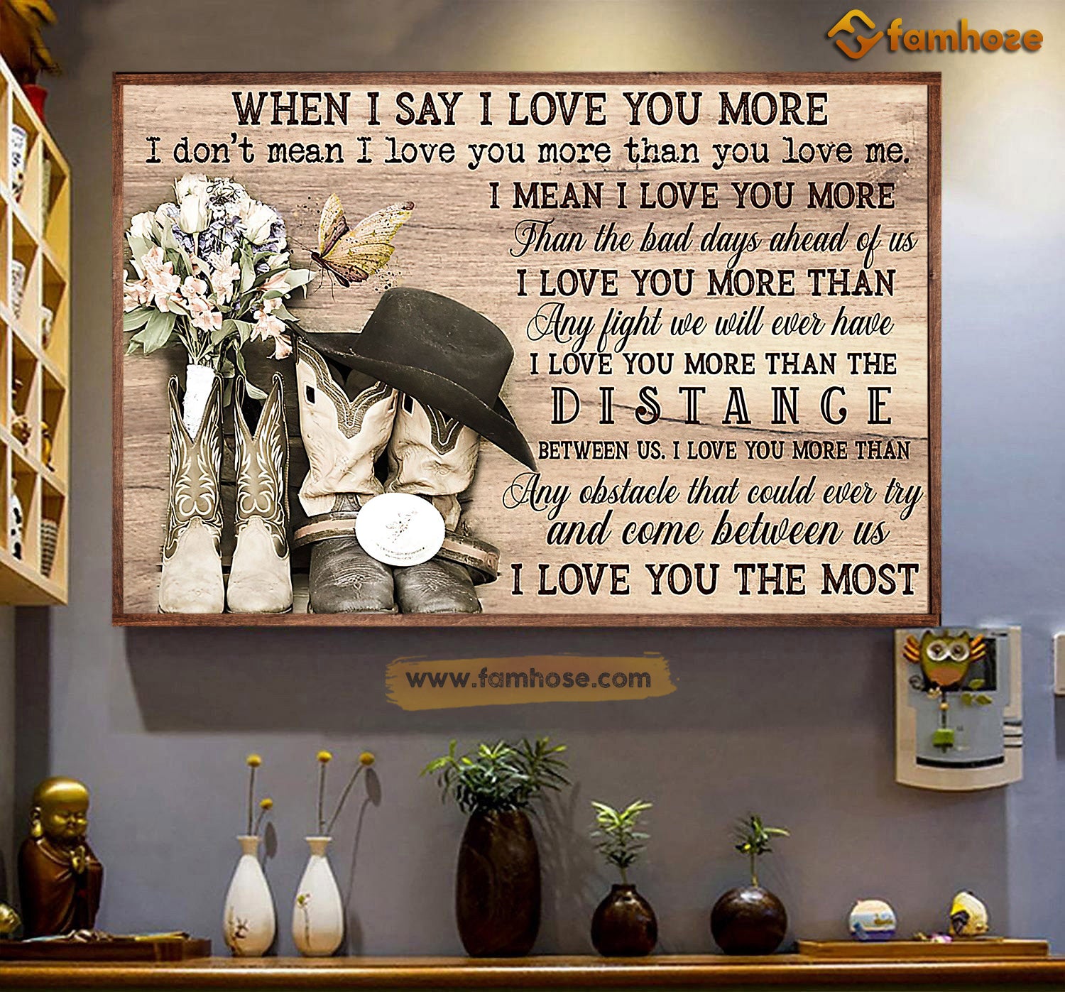 Valentine’S Day Cowboy Poster/Canvas, When I Say I Love You More Than Tha Bad Days Ahead Of Us, Rodeo Canvas Wall Art, Poster Gift For Rodeo Lovers