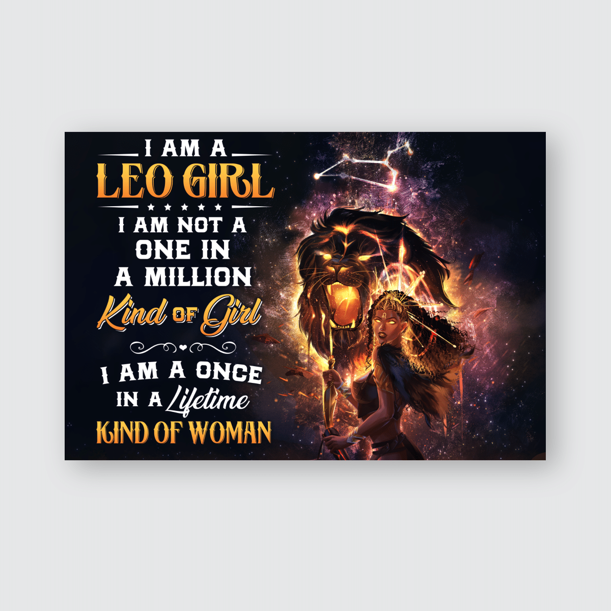 Zodiac Leo Canvas Poster For Leo Zodiac For Leo Black Woman For Leo Women’S Birtday Canvas Poster For Leo Girl Lion Wall Art