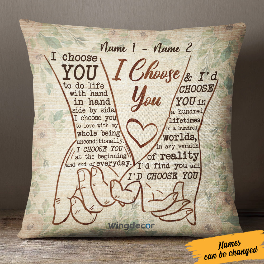 Personalized Couple Holding Hand I Choose You Pillow Ag22 87O36 (Insert Included)