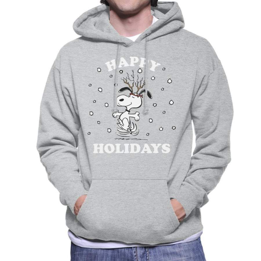 Peanuts Christmas Happy Holidays Snoopy Men’s Hooded Sweatshirt