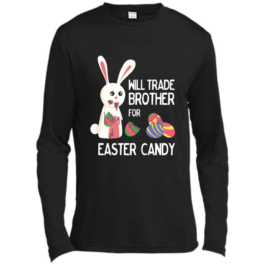 Cute Easter Will Trade Brother for Candy Kids Shirt Long Sleeve Moisture Absorbing Shirt