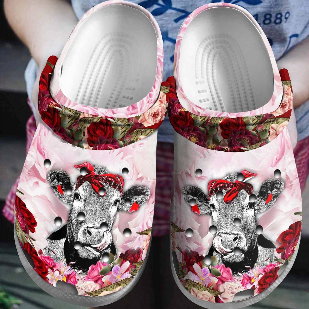 Cow Personalized Clog, Custom Name, Text, Color, Number Fashion Style For Women, Men, Kid, Print 3D Lady Cow