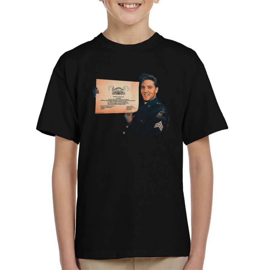 Elvis Presley US Army Certificate Kid’s T-Shirt