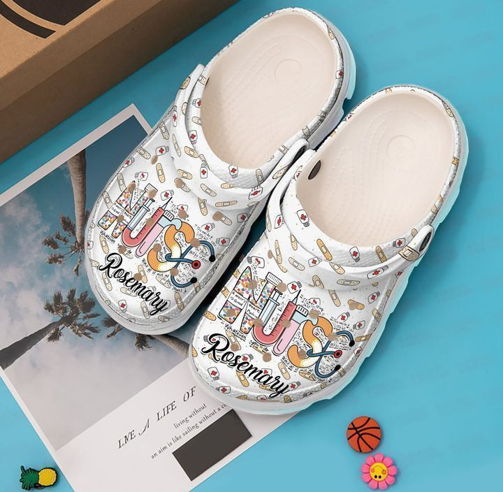 Custom Name Nurse Rubber Crocs Clog Shoes Comfy Footwear