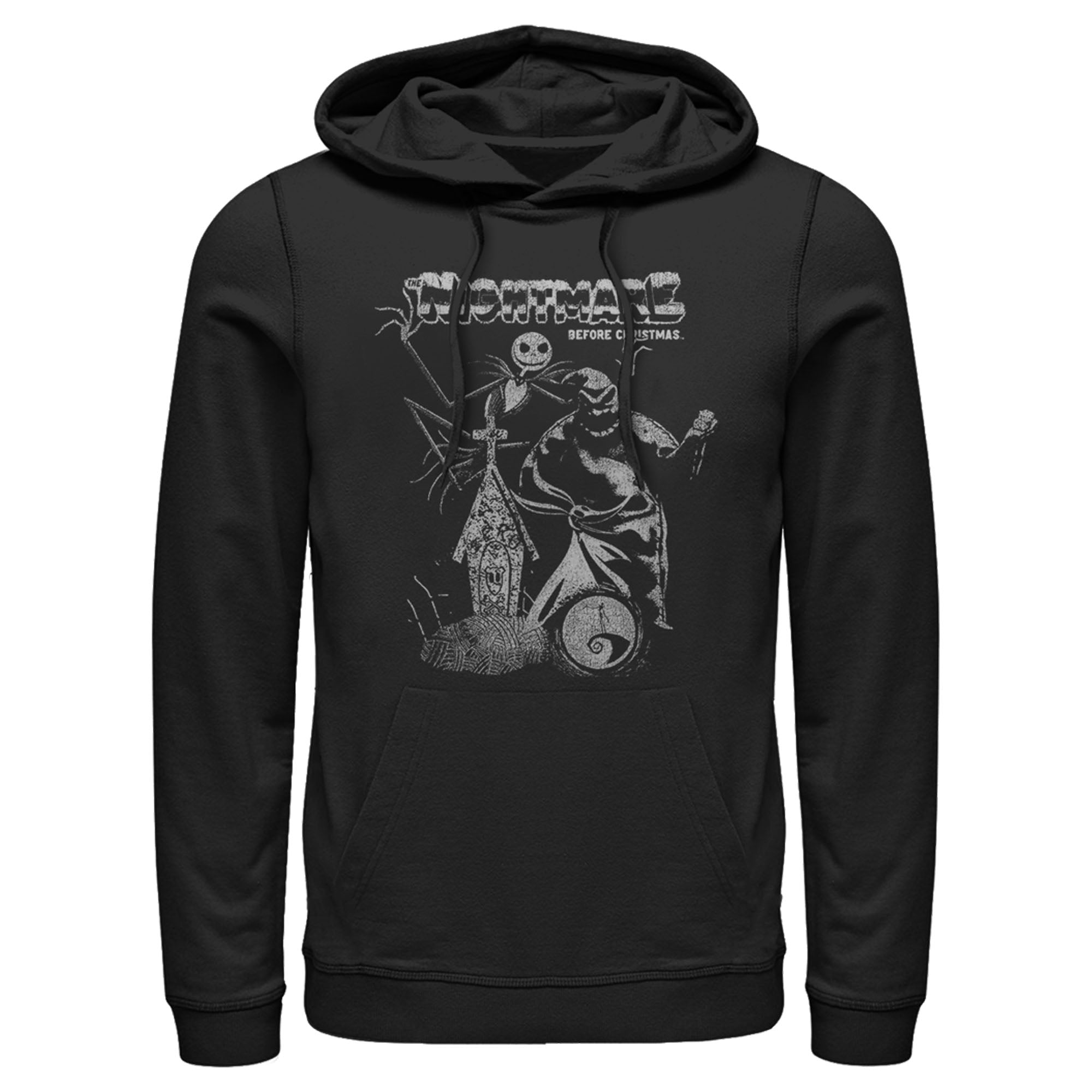 Men’S The Nightmare Before Christmas Jack And Oogie Boogie Distressed Pull Over Hoodie