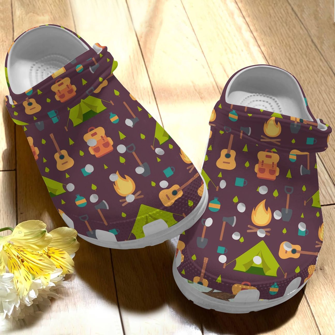 Camping Personalize Clog, Custom Name, Text, Fashion Style For Women, Men, Kid, Print 3D Camping V2