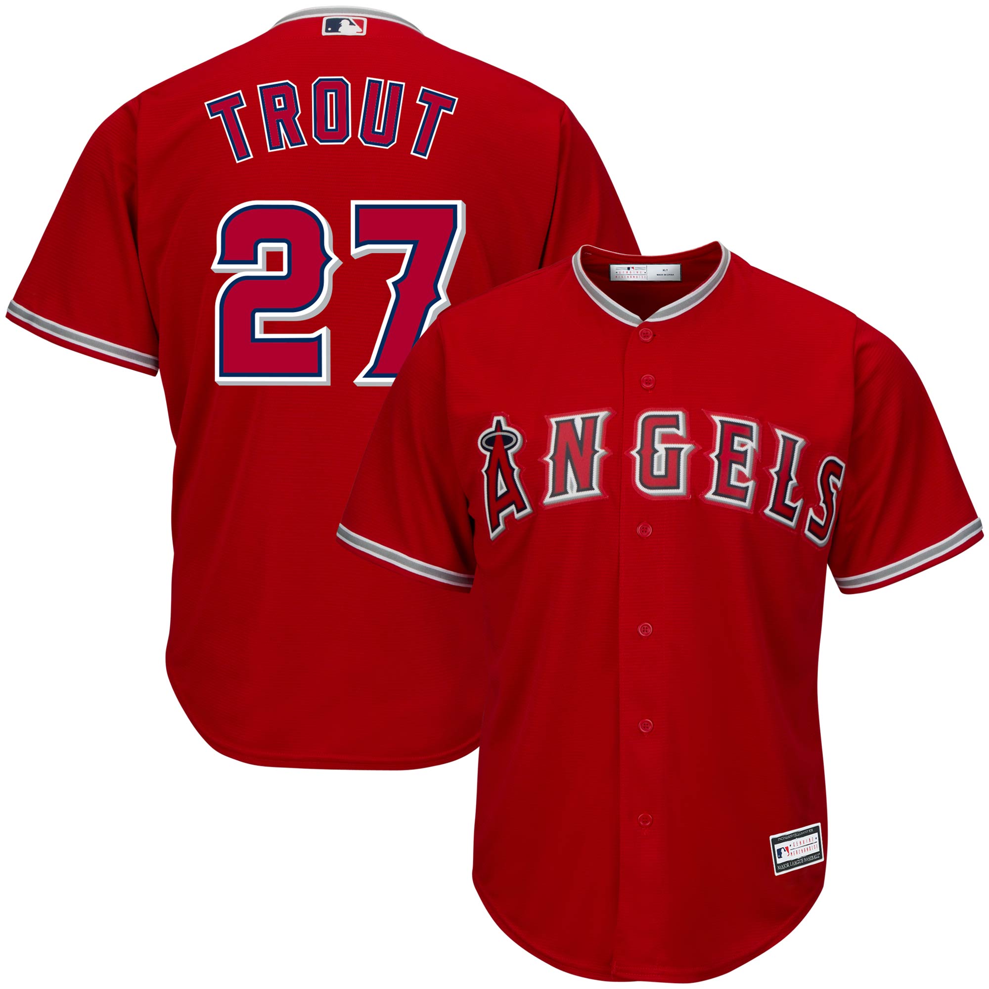 Men’s Los Angeles Angels Mike Trout Red Big & Tall Player Jersey