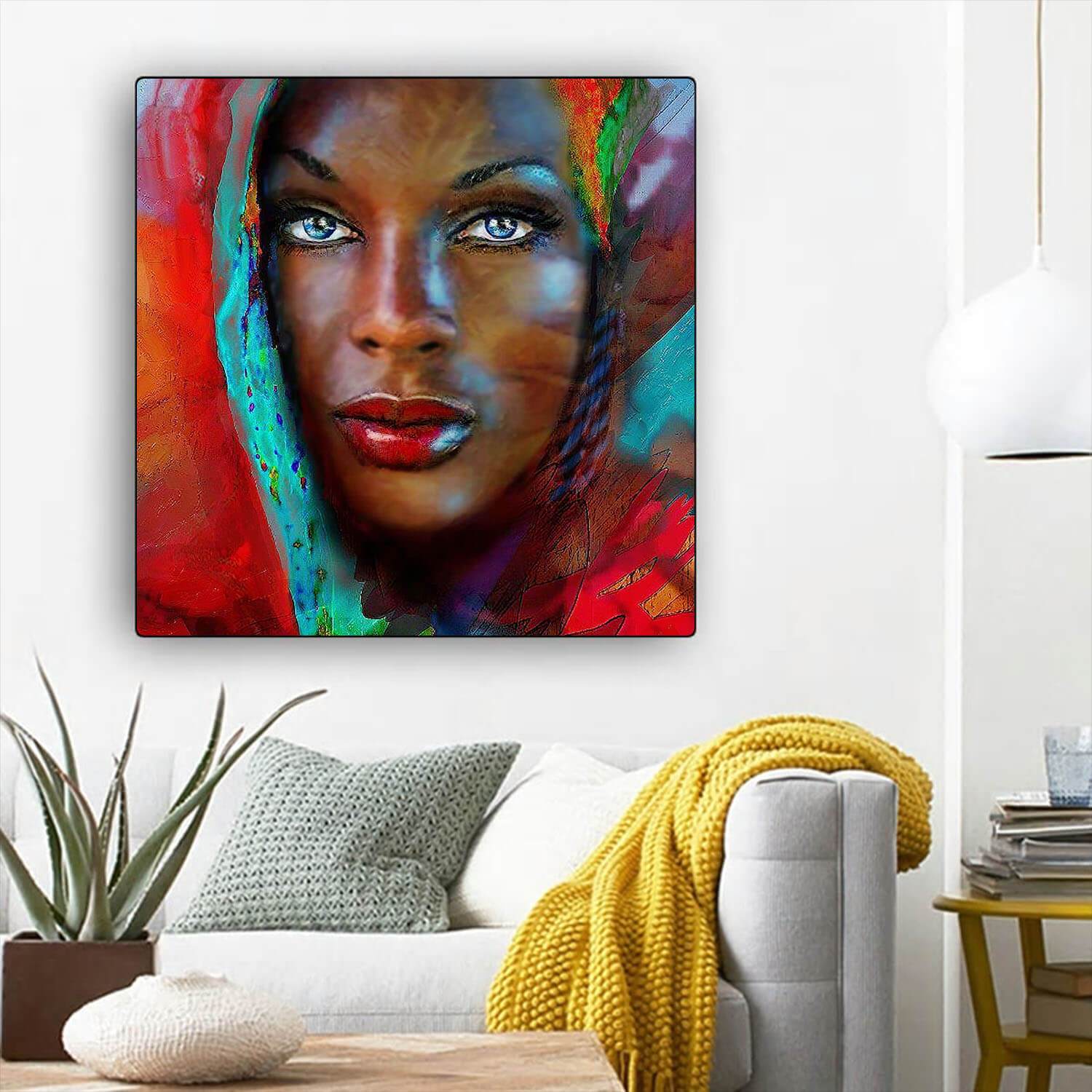 African Canvas Art Pretty Melanin Poppin Girl African American Black Art Afrocentric Home Decor BPS31056