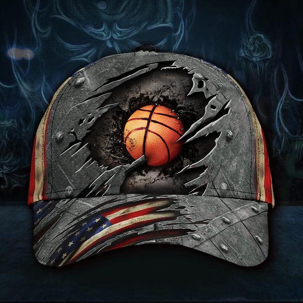 Basketball Sport Hat 3D Print Vintage USA Hat Cap Gift For Him Basketball Lovers