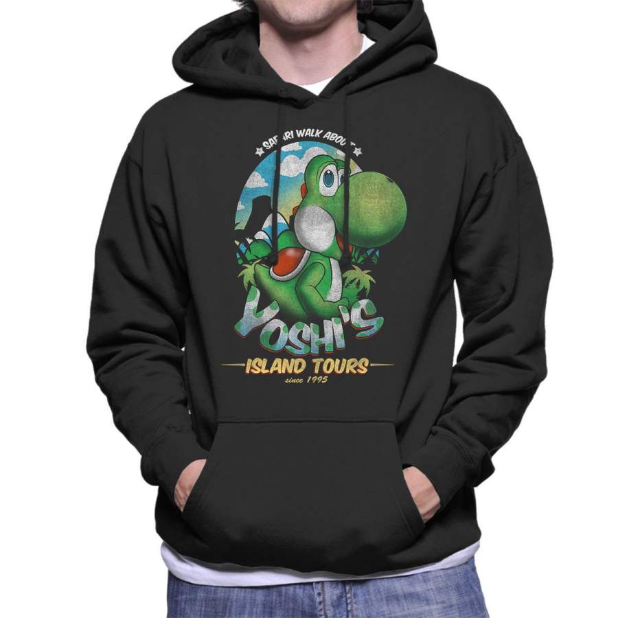 Super Mario Yoshis Island Tours Men’s Hooded Sweatshirt