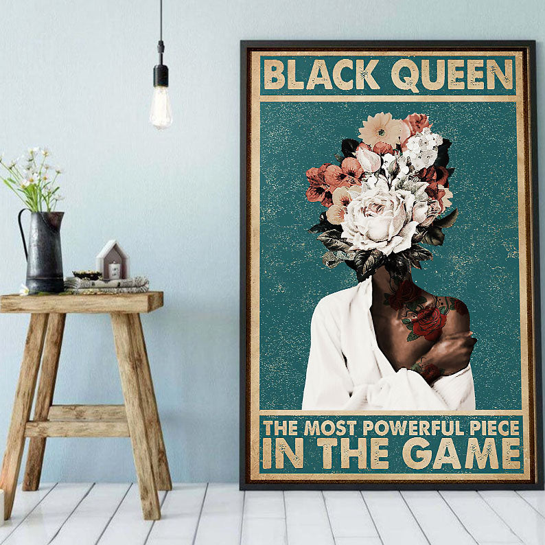 Black African American Canvas Art Abstract African American Black Art Poster Art Prints Afro Girl Black King Stunning  Wall Decor At Home