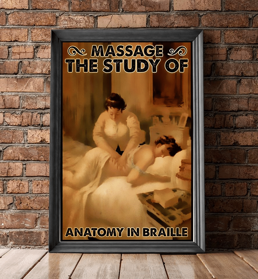 Massage The Study Of Anatomy In Braille Home Living Room Wall Decor Vertical Poster Canvas