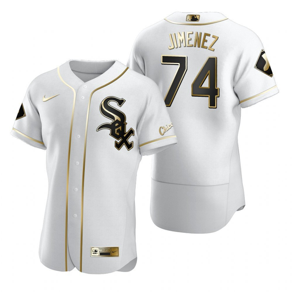 Chicago White Sox #74 Eloy Jimenez MLB Golden Brandedition White Jersey Gift For White Sox Fans