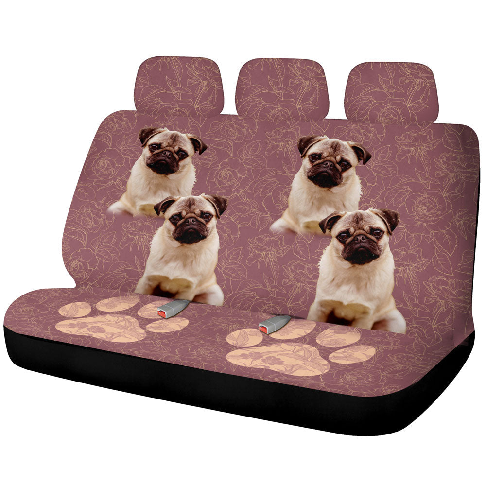 Vintage Pug Car Back Seat Covers Custom Animal Car Accessories