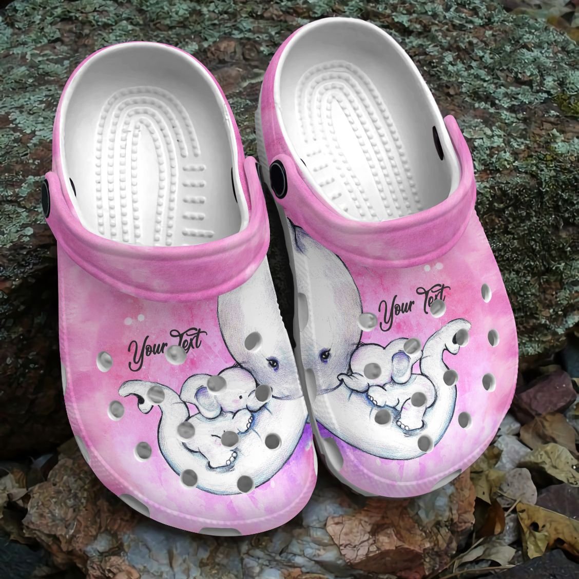 Elephant Personalized Clog, Custom Name, Text, Color, Number Fashion Style For Women, Men, Kid, Print 3D Mom & Daughter