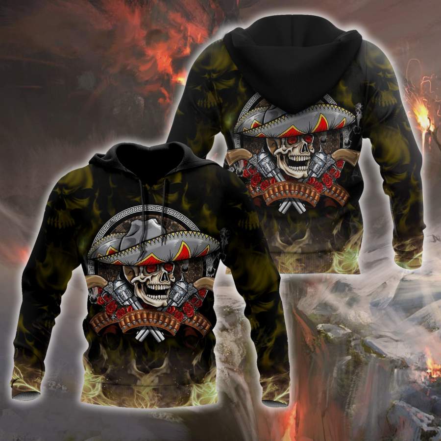 All Over Printe Beautiful Mexico Day Of The Dead Hoodie HHT04092010-MEI