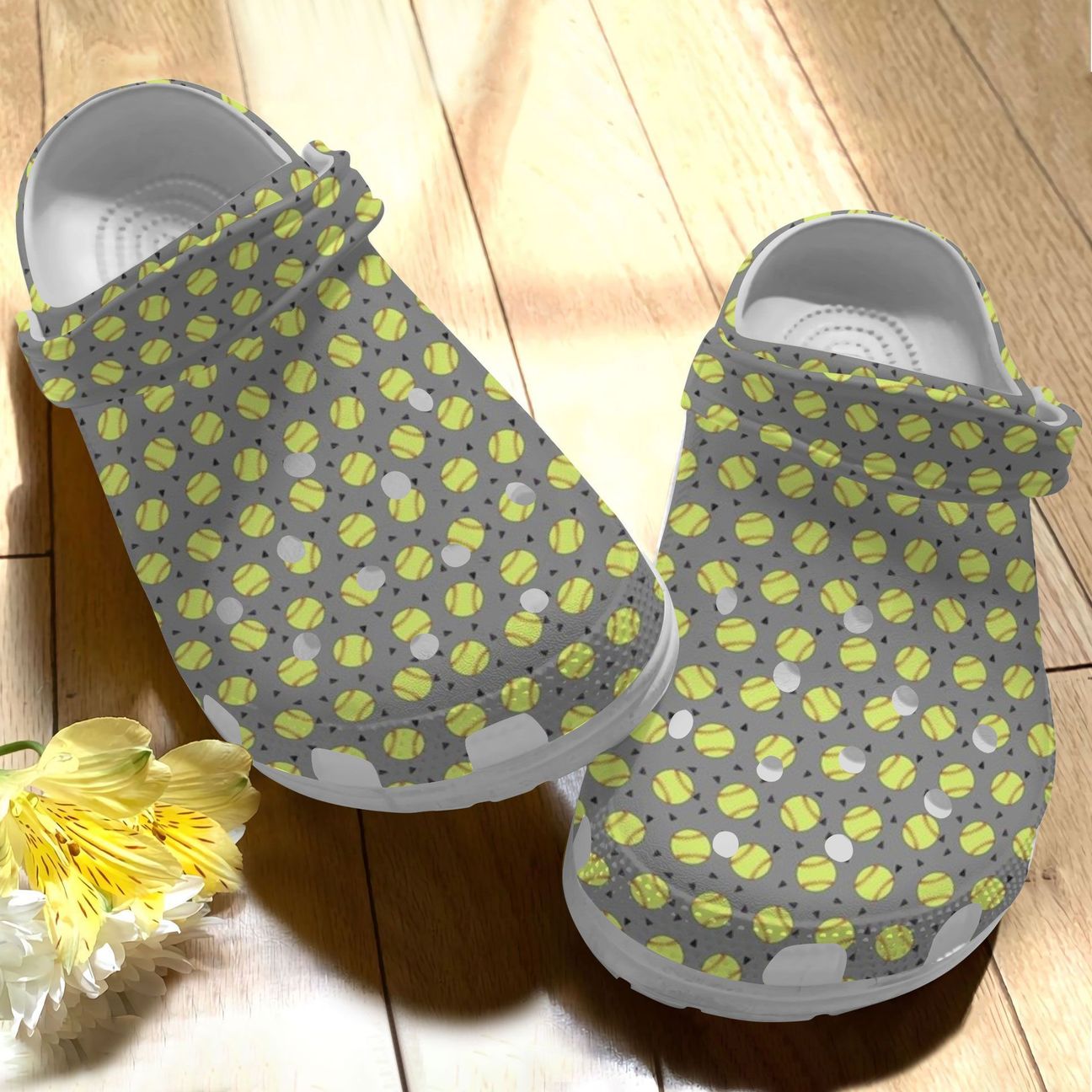 Softball Personalize Clog, Custom Name, Text, Fashion Style For Women, Men, Kid, Print 3D Softball Pattern