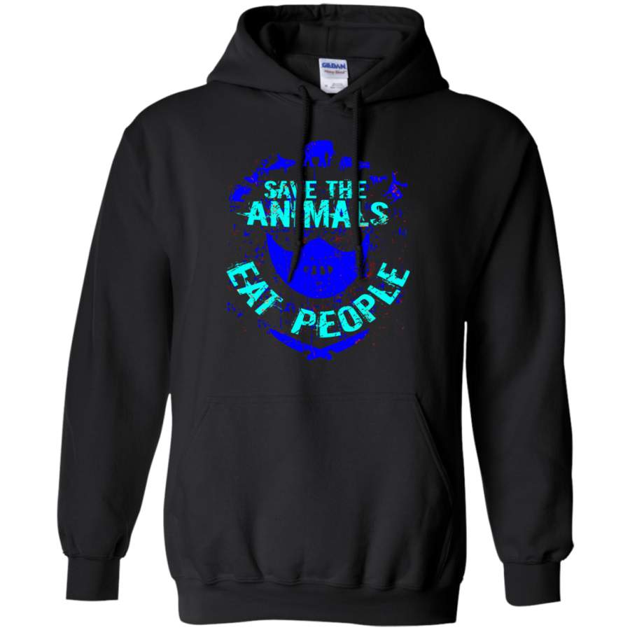 save the animals, EAT PEOPLE2 Pullover Hoodie 8 oz.